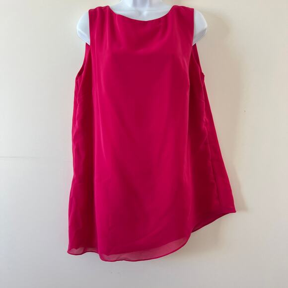 Womens Fuschia 3 Piece Outfit Set Flowy Wide Leg Pant Tank Cardigan Womens XL - Picture 4 of 13